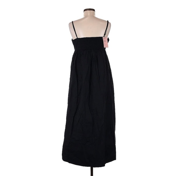 NEW Quince Organic Cotton Sleeveless Black Cami Maxi Dress with Pockets - Picture 3 of 6
